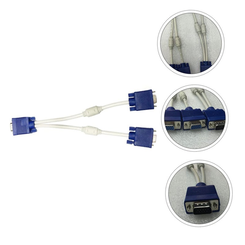Mikinona ABS Coated VGA Splitter Cable Dual Output Adapter for Monitor and TV Mirroring - Image 2
